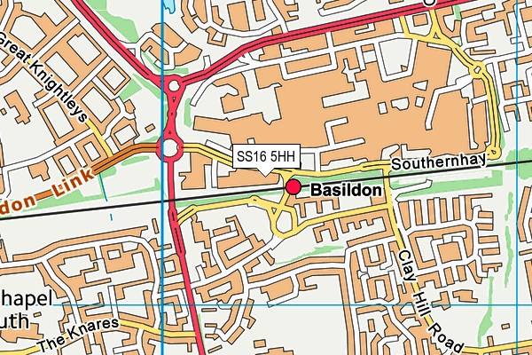 SS16 5HH map - OS VectorMap District (Ordnance Survey)