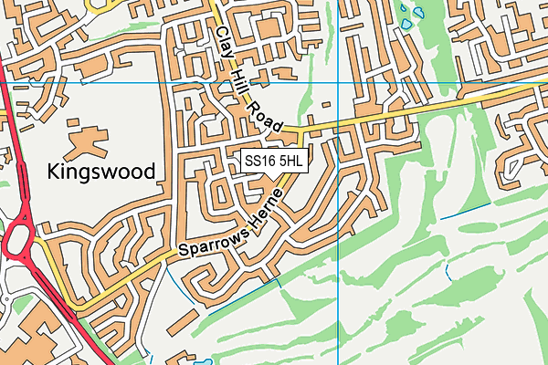 SS16 5HL map - OS VectorMap District (Ordnance Survey)
