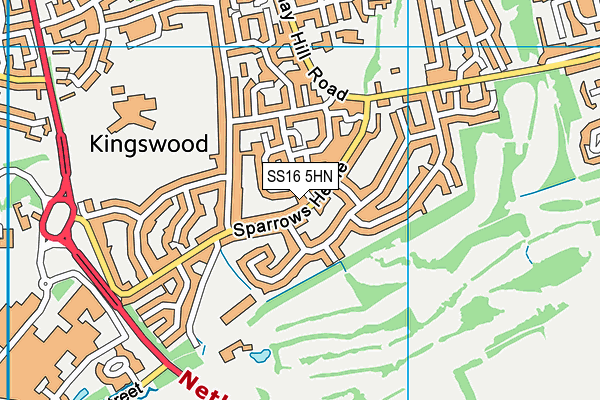 SS16 5HN map - OS VectorMap District (Ordnance Survey)