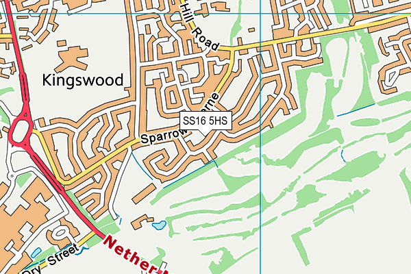 SS16 5HS map - OS VectorMap District (Ordnance Survey)