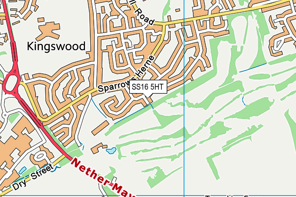 SS16 5HT map - OS VectorMap District (Ordnance Survey)