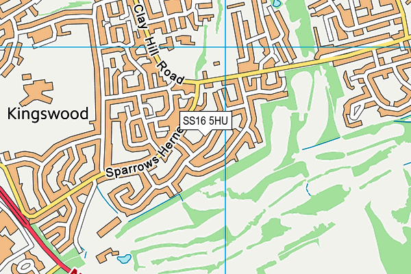 SS16 5HU map - OS VectorMap District (Ordnance Survey)