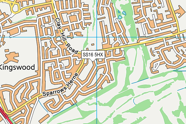 SS16 5HX map - OS VectorMap District (Ordnance Survey)