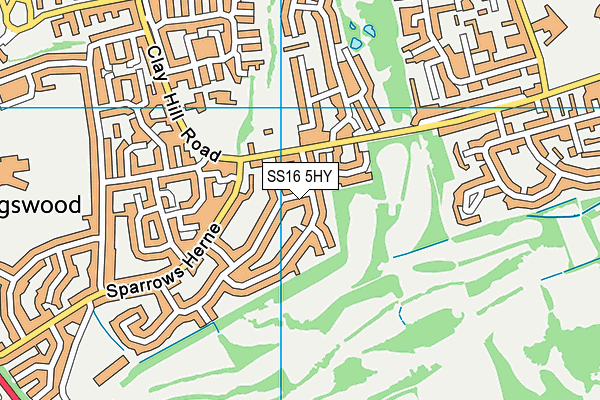 SS16 5HY map - OS VectorMap District (Ordnance Survey)