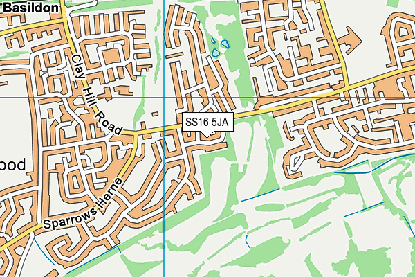 SS16 5JA map - OS VectorMap District (Ordnance Survey)
