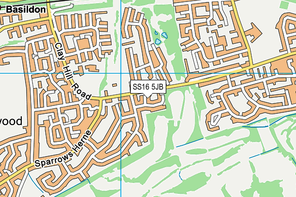 SS16 5JB map - OS VectorMap District (Ordnance Survey)