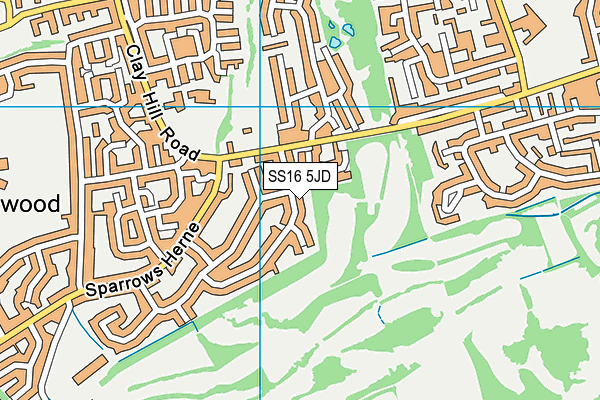 SS16 5JD map - OS VectorMap District (Ordnance Survey)