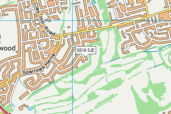 SS16 5JE map - OS VectorMap District (Ordnance Survey)