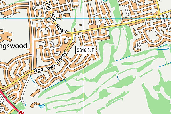 SS16 5JF map - OS VectorMap District (Ordnance Survey)