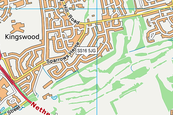 SS16 5JG map - OS VectorMap District (Ordnance Survey)