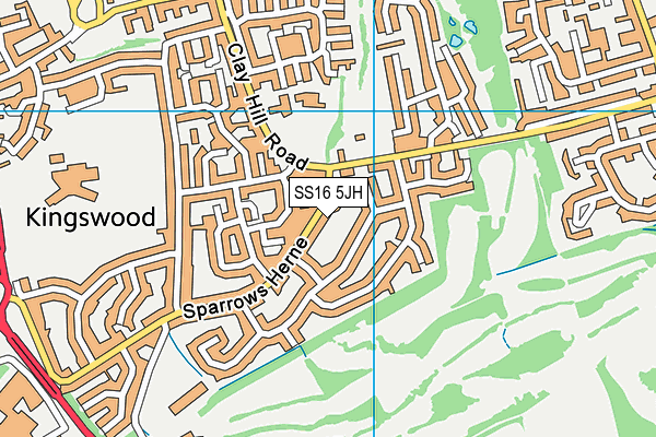 SS16 5JH map - OS VectorMap District (Ordnance Survey)