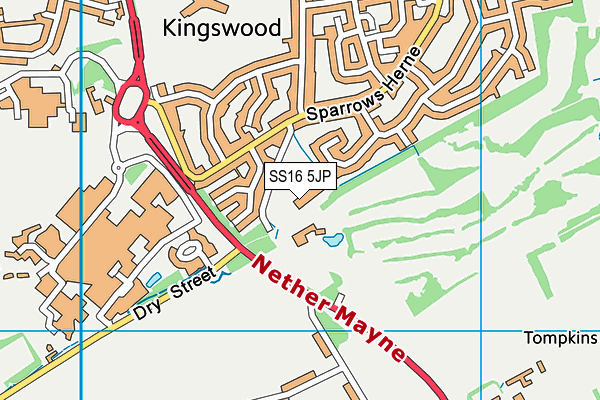 Club Kingswood map (SS16 5JP) - OS VectorMap District (Ordnance Survey)