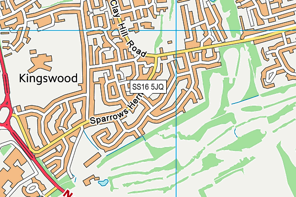 SS16 5JQ map - OS VectorMap District (Ordnance Survey)