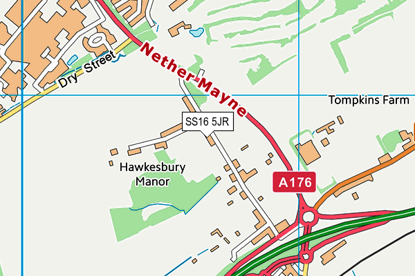 SS16 5JR map - OS VectorMap District (Ordnance Survey)