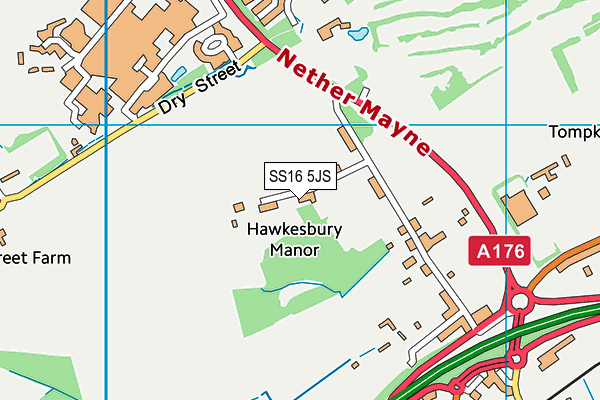 SS16 5JS map - OS VectorMap District (Ordnance Survey)