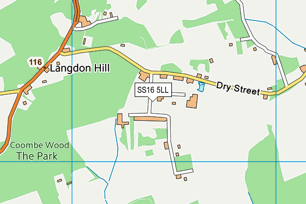 SS16 5LL map - OS VectorMap District (Ordnance Survey)