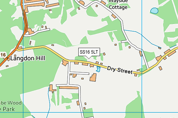 SS16 5LT map - OS VectorMap District (Ordnance Survey)