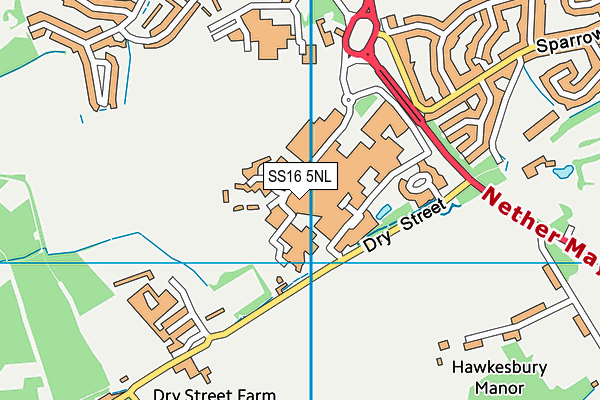 SS16 5NL map - OS VectorMap District (Ordnance Survey)