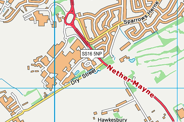 SS16 5NP map - OS VectorMap District (Ordnance Survey)