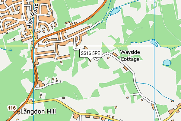 SS16 5PE map - OS VectorMap District (Ordnance Survey)