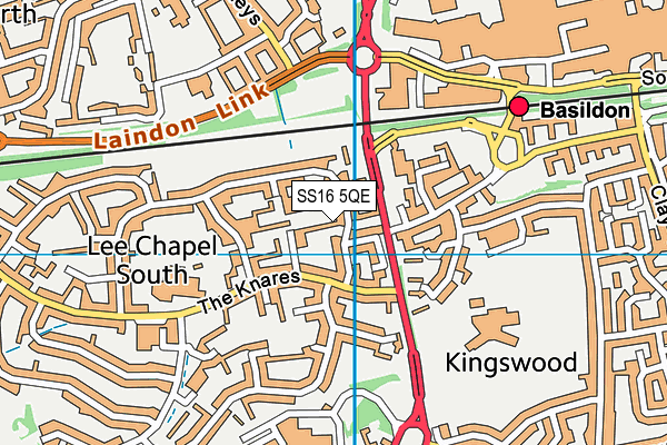 SS16 5QE map - OS VectorMap District (Ordnance Survey)