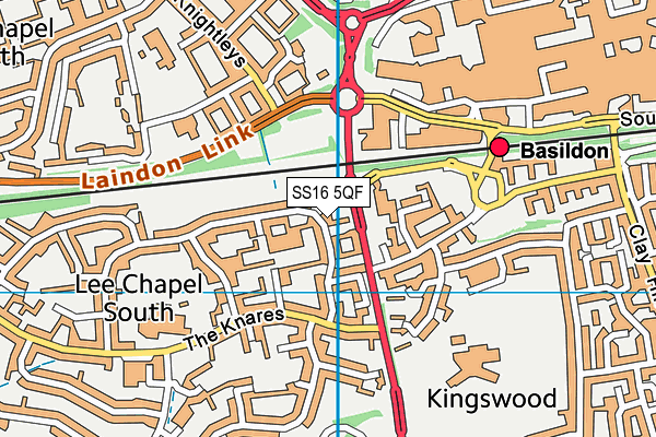 SS16 5QF map - OS VectorMap District (Ordnance Survey)