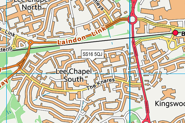 SS16 5QJ map - OS VectorMap District (Ordnance Survey)