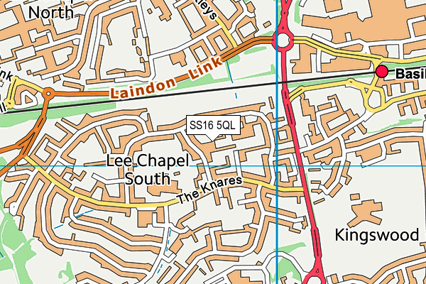 SS16 5QL map - OS VectorMap District (Ordnance Survey)