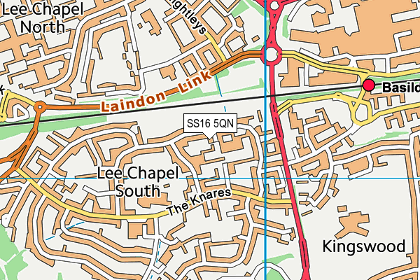 SS16 5QN map - OS VectorMap District (Ordnance Survey)