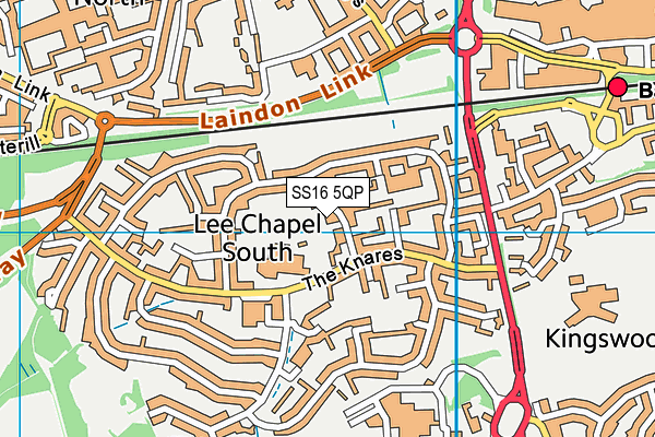 SS16 5QP map - OS VectorMap District (Ordnance Survey)