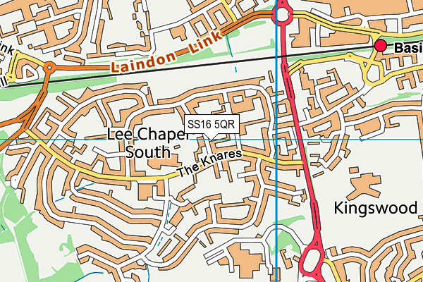 SS16 5QR map - OS VectorMap District (Ordnance Survey)