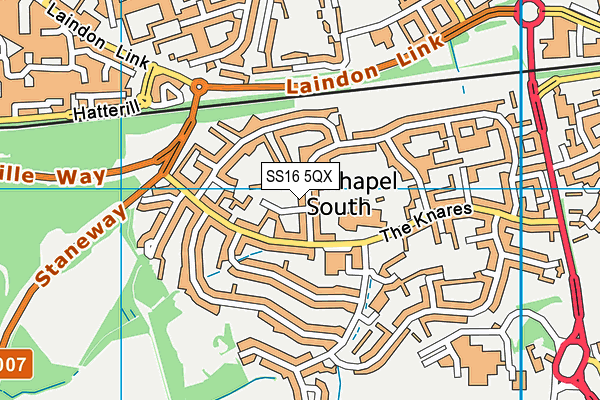 SS16 5QX map - OS VectorMap District (Ordnance Survey)