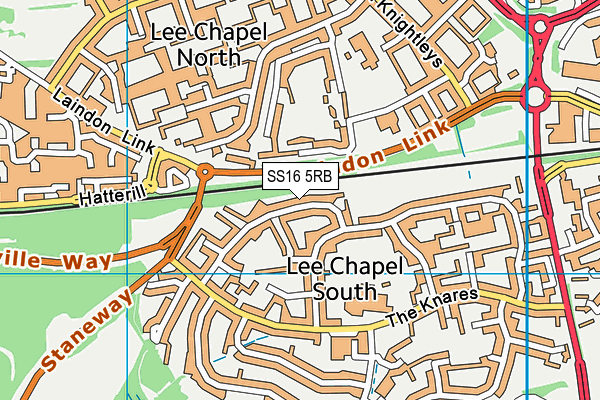 SS16 5RB map - OS VectorMap District (Ordnance Survey)