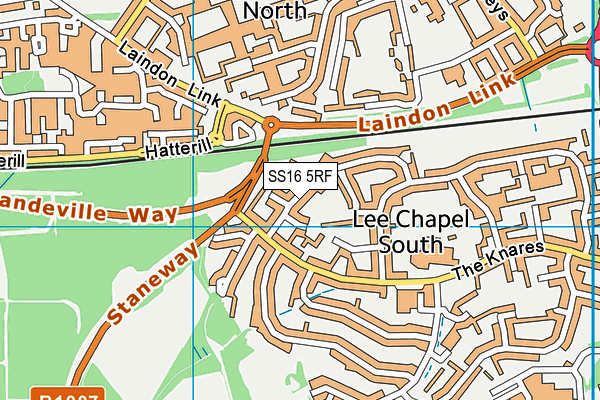 SS16 5RF map - OS VectorMap District (Ordnance Survey)