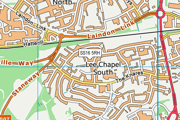 SS16 5RH map - OS VectorMap District (Ordnance Survey)