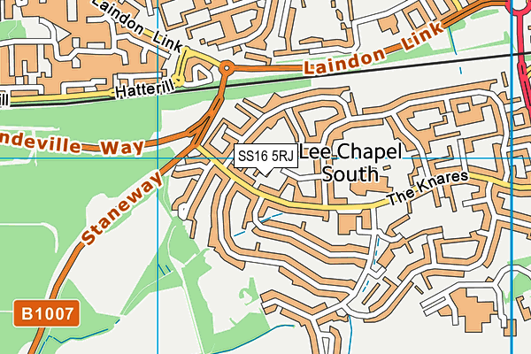 SS16 5RJ map - OS VectorMap District (Ordnance Survey)