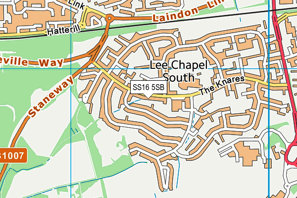 SS16 5SB map - OS VectorMap District (Ordnance Survey)