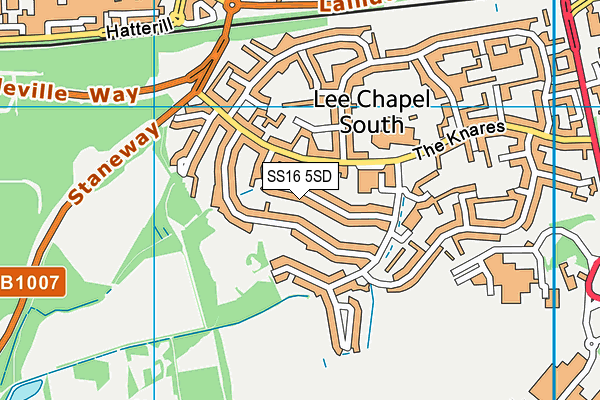 SS16 5SD map - OS VectorMap District (Ordnance Survey)