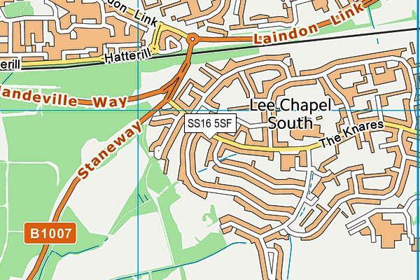 SS16 5SF map - OS VectorMap District (Ordnance Survey)