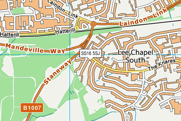 SS16 5SJ map - OS VectorMap District (Ordnance Survey)