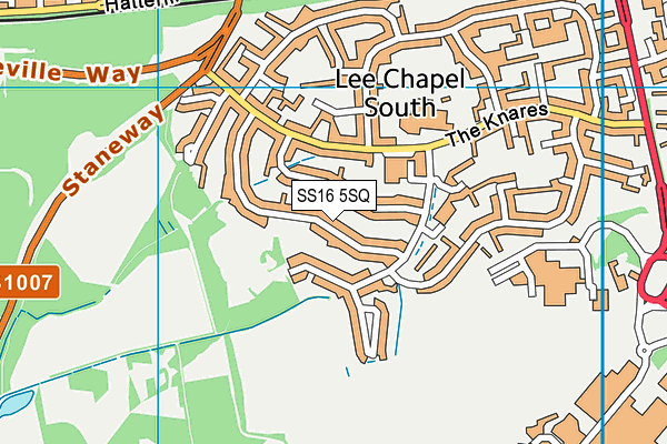SS16 5SQ map - OS VectorMap District (Ordnance Survey)