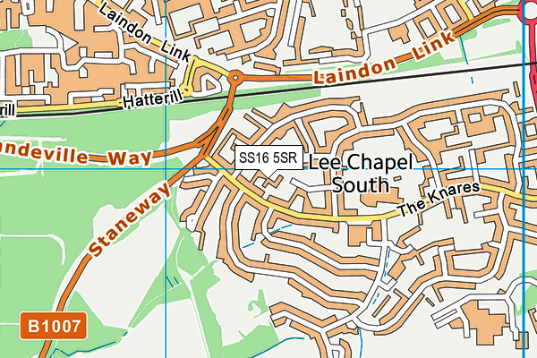 SS16 5SR map - OS VectorMap District (Ordnance Survey)