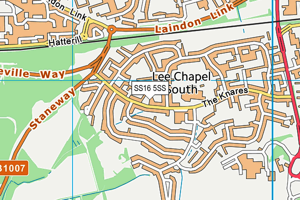 SS16 5SS map - OS VectorMap District (Ordnance Survey)