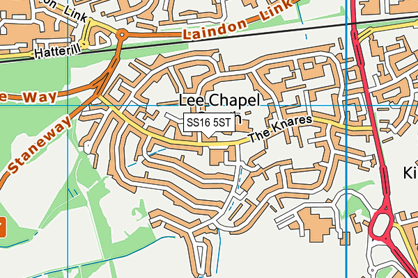 SS16 5ST map - OS VectorMap District (Ordnance Survey)
