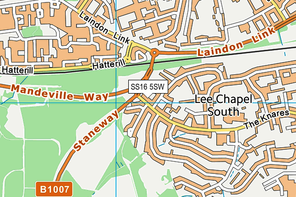 SS16 5SW map - OS VectorMap District (Ordnance Survey)