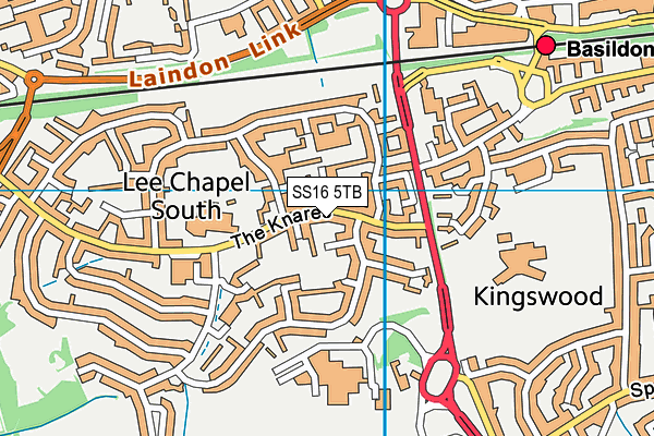 SS16 5TB map - OS VectorMap District (Ordnance Survey)