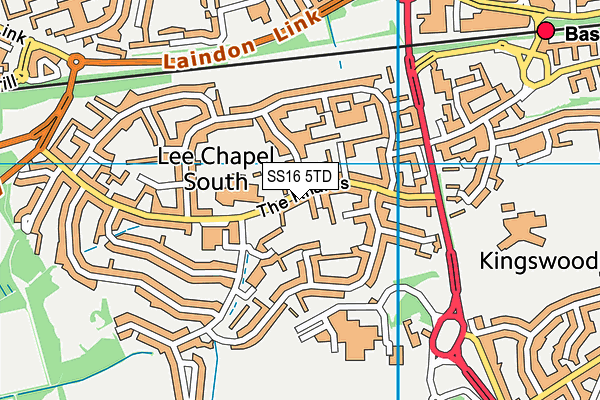 SS16 5TD map - OS VectorMap District (Ordnance Survey)