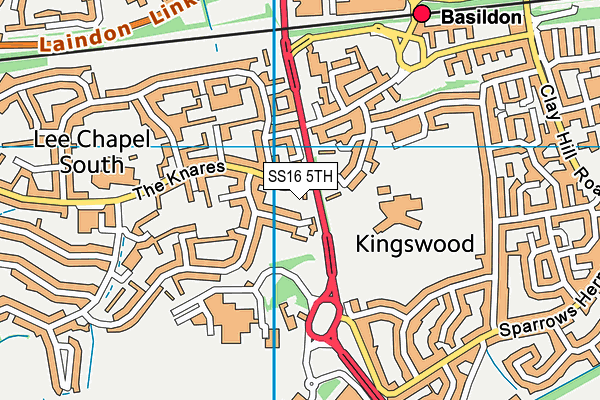 SS16 5TH map - OS VectorMap District (Ordnance Survey)