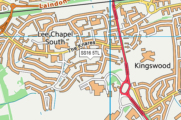 SS16 5TL map - OS VectorMap District (Ordnance Survey)