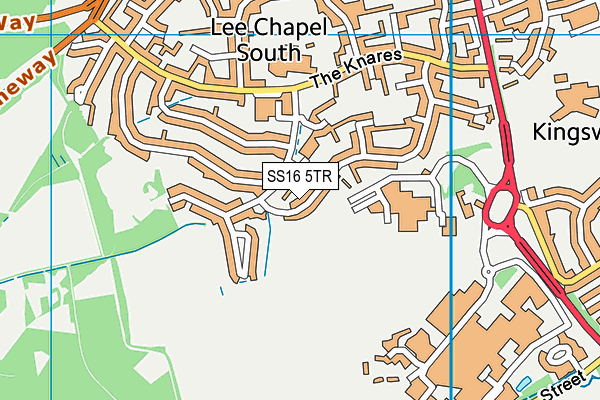 SS16 5TR map - OS VectorMap District (Ordnance Survey)